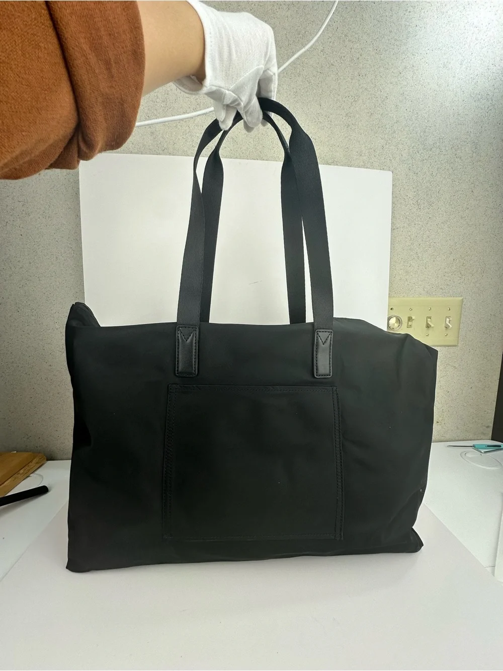 Michael Kors Black Nylon Large Tote with Gold-Tone Hardware